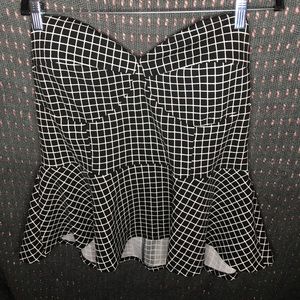 Strapless peplum top